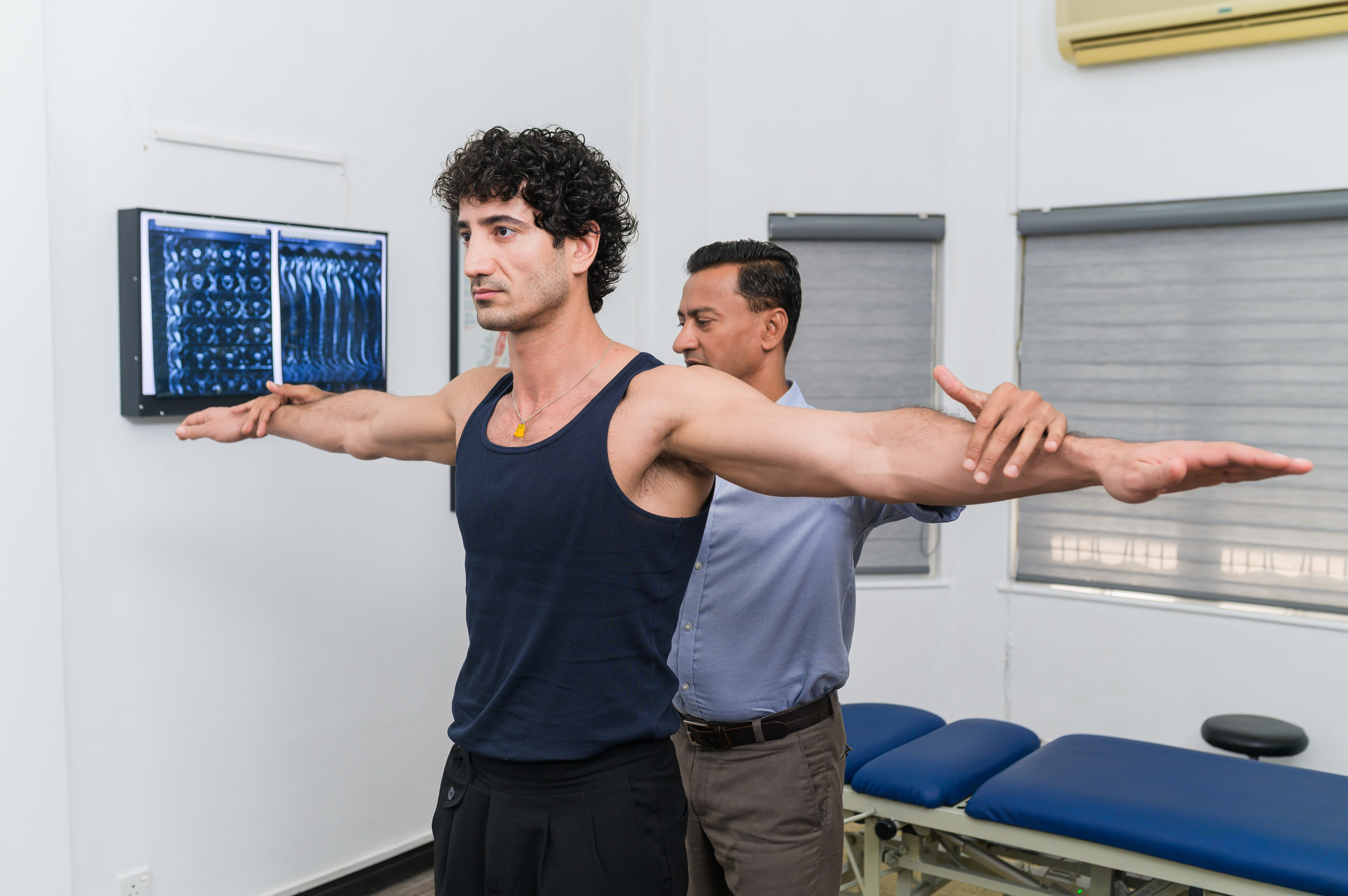 Discussion during skin treatment