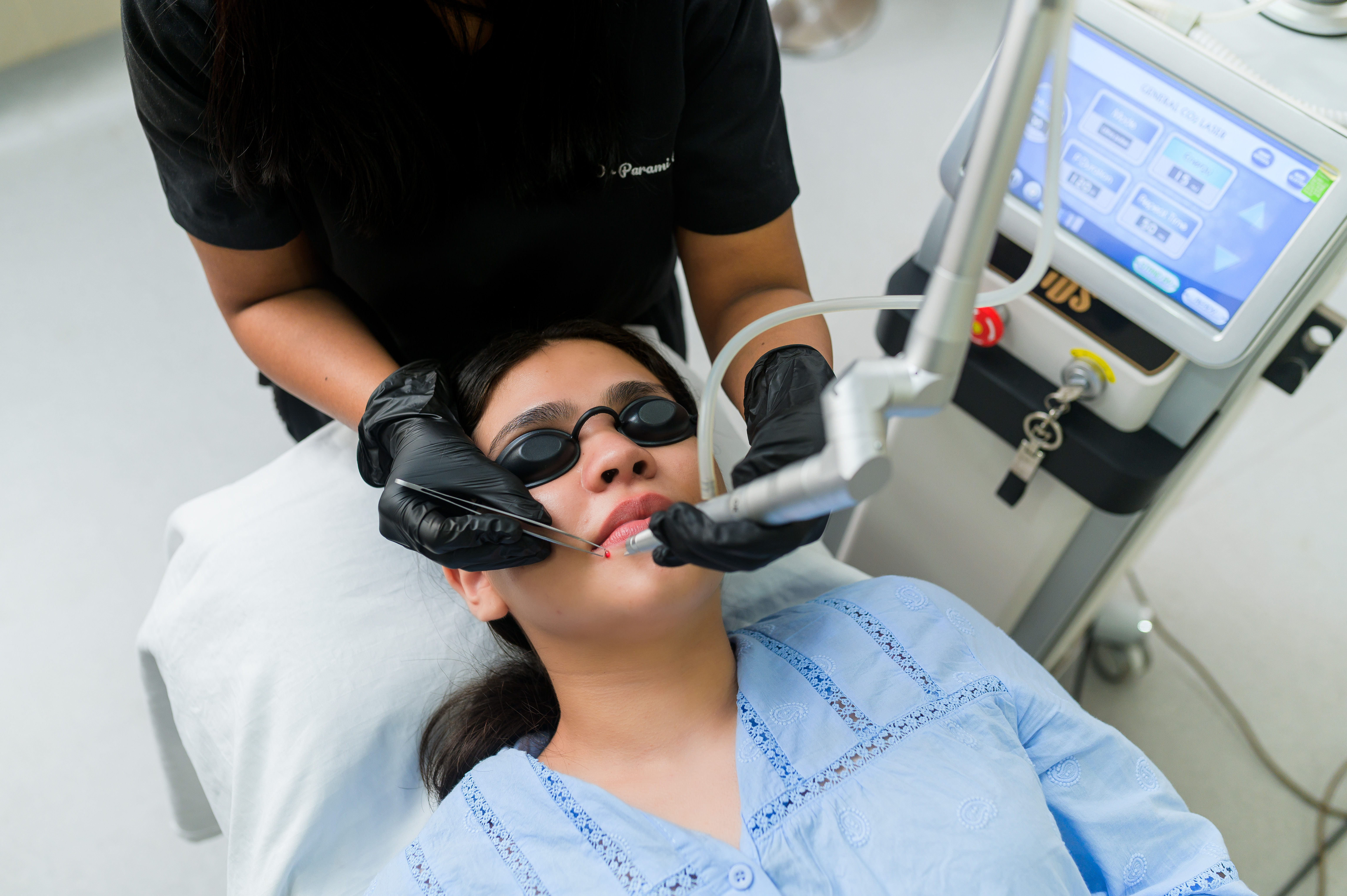 Patient during examination